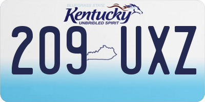 KY license plate 209UXZ