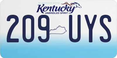 KY license plate 209UYS