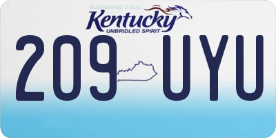 KY license plate 209UYU