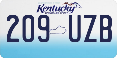 KY license plate 209UZB