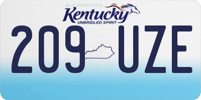 KY license plate 209UZE