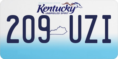 KY license plate 209UZI