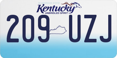 KY license plate 209UZJ