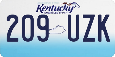 KY license plate 209UZK