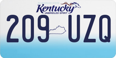 KY license plate 209UZQ