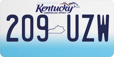 KY license plate 209UZW