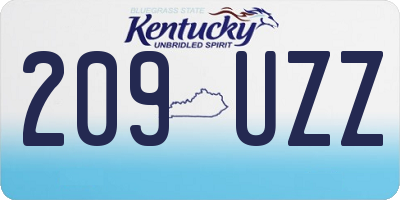 KY license plate 209UZZ