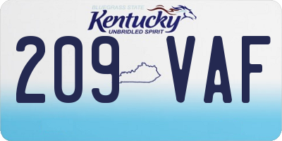 KY license plate 209VAF