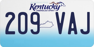 KY license plate 209VAJ