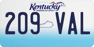KY license plate 209VAL
