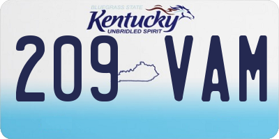 KY license plate 209VAM