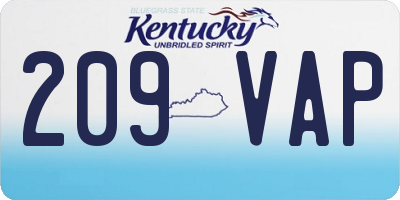 KY license plate 209VAP