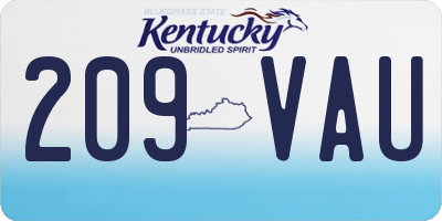 KY license plate 209VAU