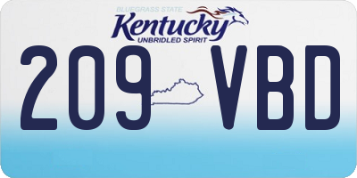 KY license plate 209VBD