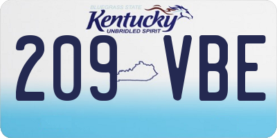 KY license plate 209VBE