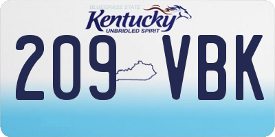 KY license plate 209VBK