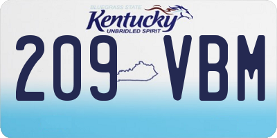 KY license plate 209VBM