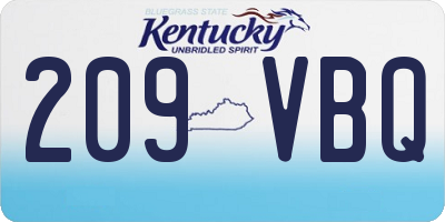 KY license plate 209VBQ