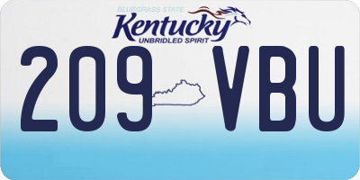 KY license plate 209VBU