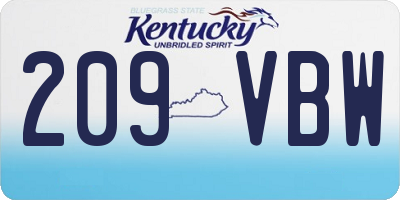 KY license plate 209VBW