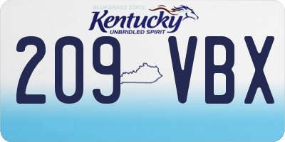 KY license plate 209VBX