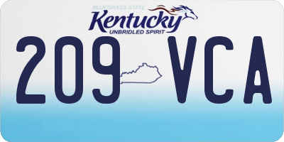KY license plate 209VCA