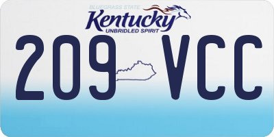 KY license plate 209VCC