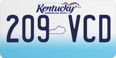 KY license plate 209VCD