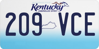 KY license plate 209VCE