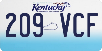 KY license plate 209VCF