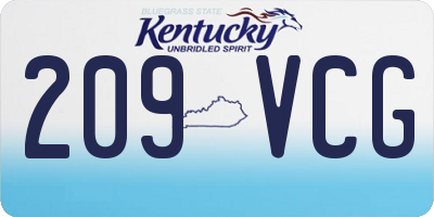 KY license plate 209VCG
