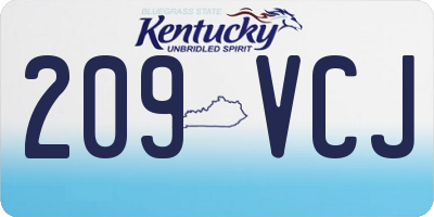 KY license plate 209VCJ