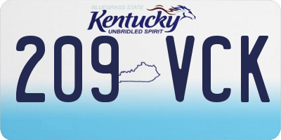 KY license plate 209VCK