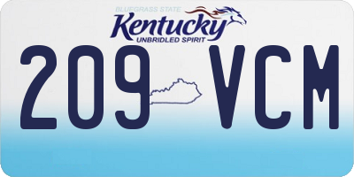 KY license plate 209VCM