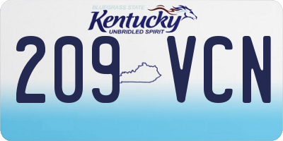 KY license plate 209VCN