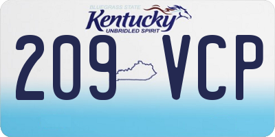KY license plate 209VCP