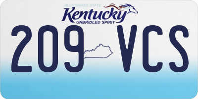 KY license plate 209VCS