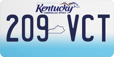 KY license plate 209VCT