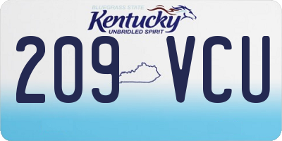 KY license plate 209VCU
