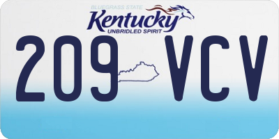 KY license plate 209VCV