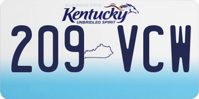 KY license plate 209VCW