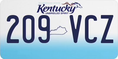 KY license plate 209VCZ