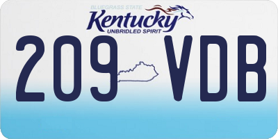 KY license plate 209VDB