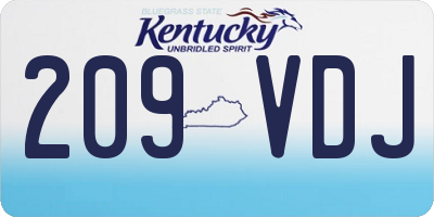 KY license plate 209VDJ