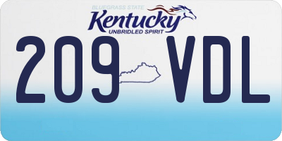 KY license plate 209VDL