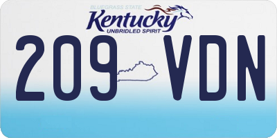 KY license plate 209VDN