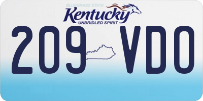 KY license plate 209VDO