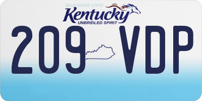 KY license plate 209VDP