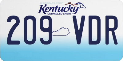 KY license plate 209VDR