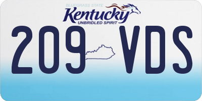 KY license plate 209VDS